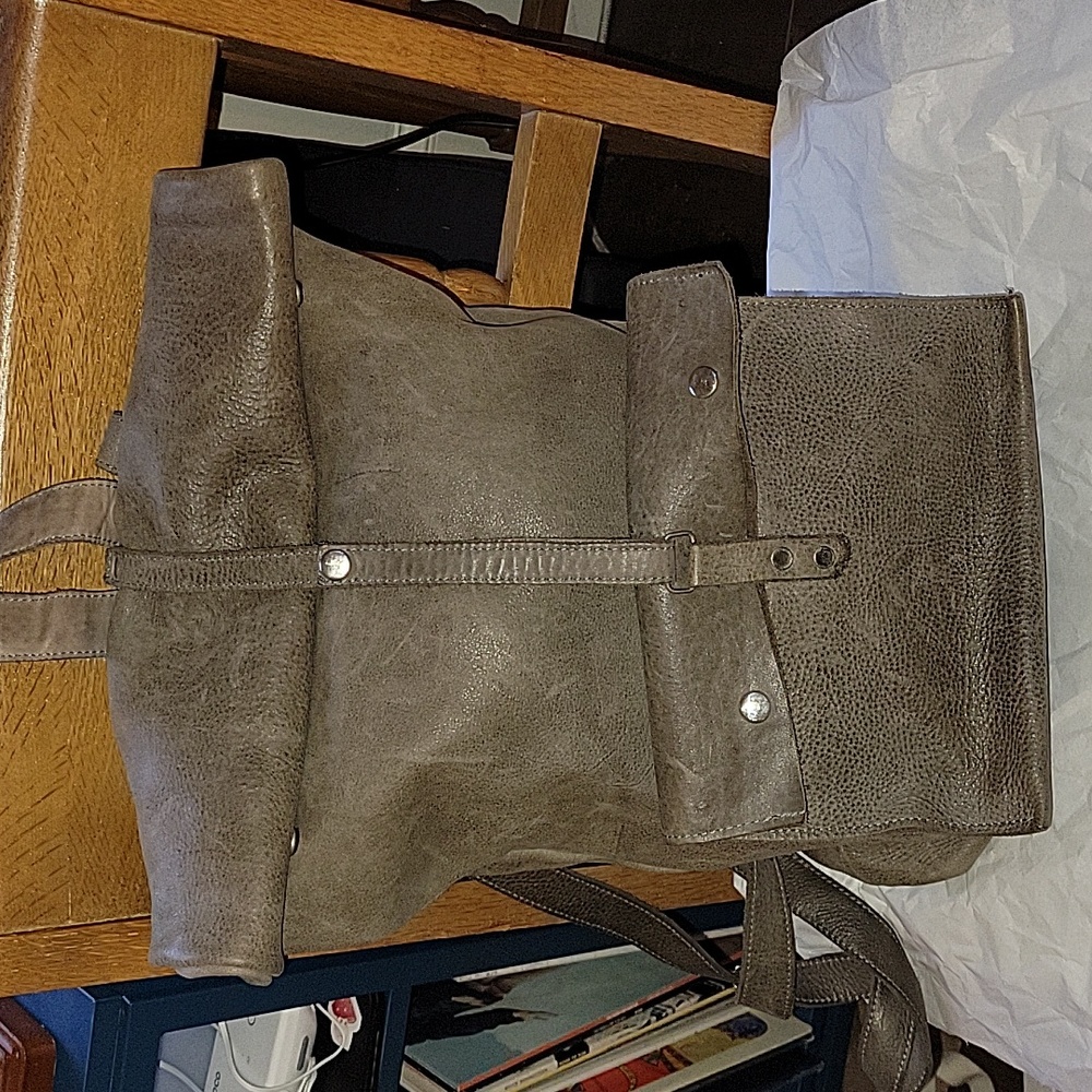Handmade leather knapsack backpack